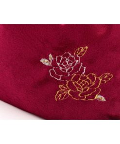 SOUBIEN 卒業式 バッグ 袴 成人式 振袖 巾着バッグ ベロア 刺繍 レトロモダン シンプル カジュアル レッド 赤 バラ 薔薇 和装小物 レディース